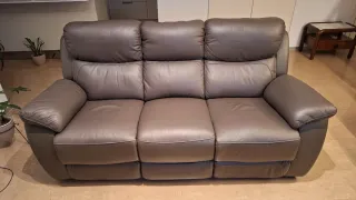 Sofá 3 plazas reclinable piel