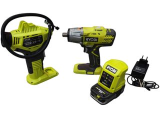 KIT RYOBI LLAVE DE  IMPACTO + INFLADOR BATERIA + CARGADOR Y BATERIA