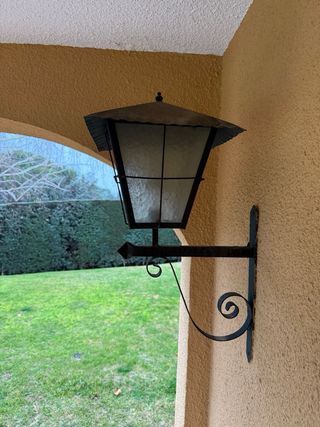 2 Faroles Hierro Forjado Negro