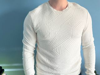 Camisola Zara Man Branca Geométrica