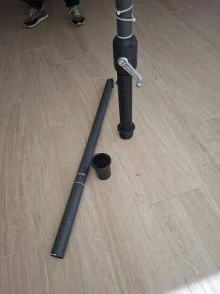 Parasol grande blanco con manivela,280cm diámetro