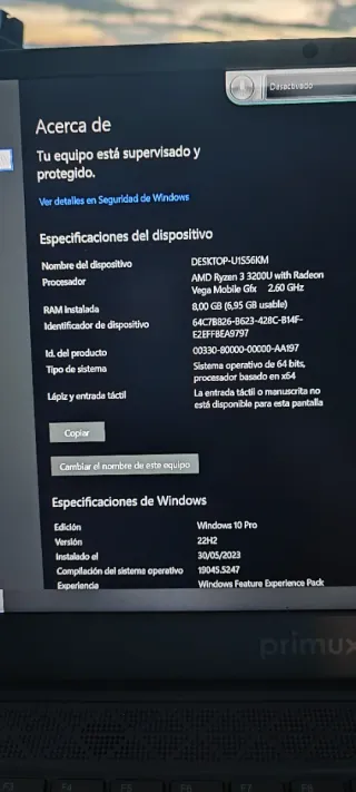 Portátil Primux Negro/Gris