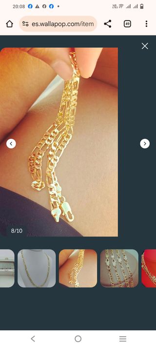 Cadena Figaro laminado oro 18k sobre titanio