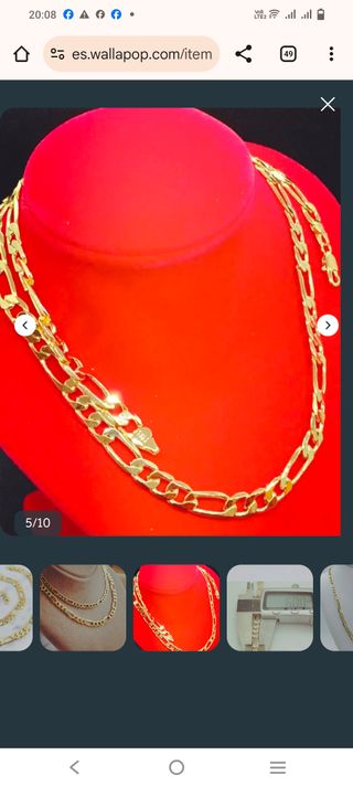 Cadena Figaro laminado oro 18k sobre titanio