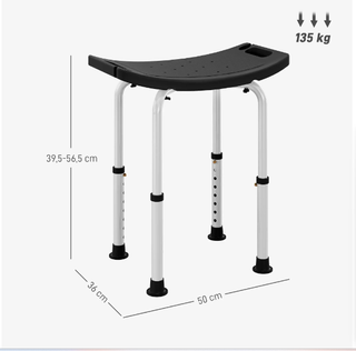 Taburete Ducha HOMCOM Ajustable