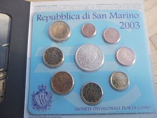 San Marino 2003 kms 1 céntimo 2 euros € + medalla