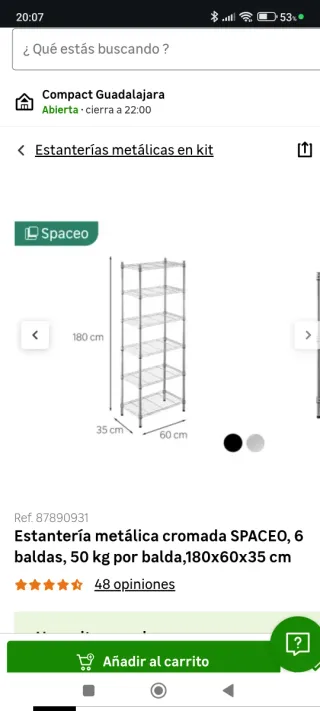 Estantería metálica SPACEO 6 baldas