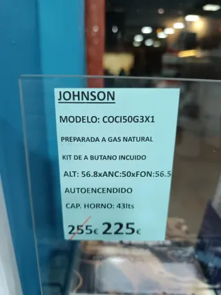 Cocina Johnson Gas Natural/Butano COCI50G3X1