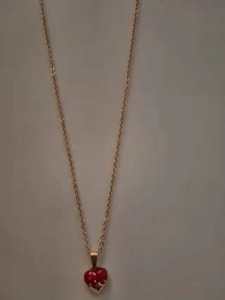 Cadena Corazón Chapada Oro 18k