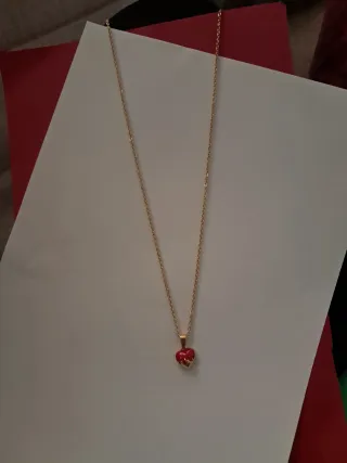 Cadena Corazón Chapada Oro 18k