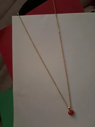 Cadena Corazón Chapada Oro 18k