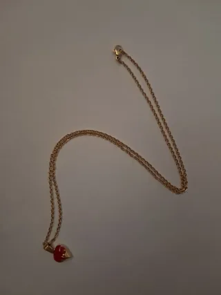 Cadena Corazón Chapada Oro 18k