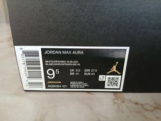 Jordan Max Aura Talla 43 Negro Blanco