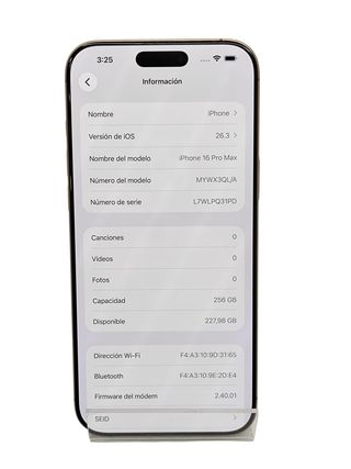 IPHONE 16 PRO MAX 256GB TITANIO DESIERTO 97% SALUD BAT