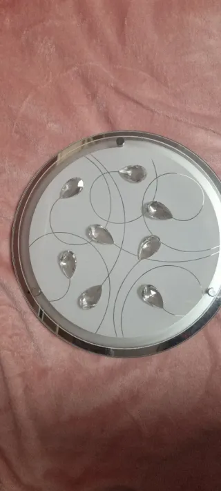 Lámpara de techo cristal y metal