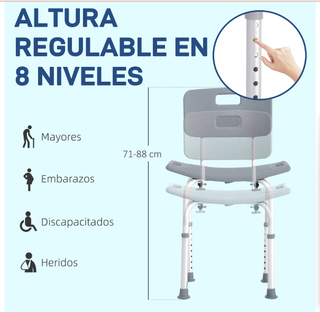 Silla de ducha HOMCOM gris