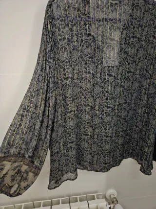 Blusa Zara boho chic bordados y abalorios