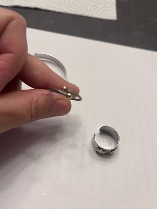 Pulsera y anillo mezcla dorado y plateado