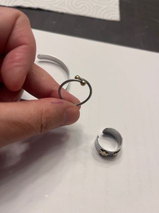 Pulsera y anillo mezcla dorado y plateado