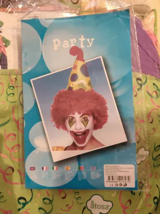 Peluca de payaso para mujer-hombre-niño