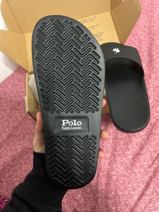 Chanclas Polo Ralph Lauren Negras. Talla 37
