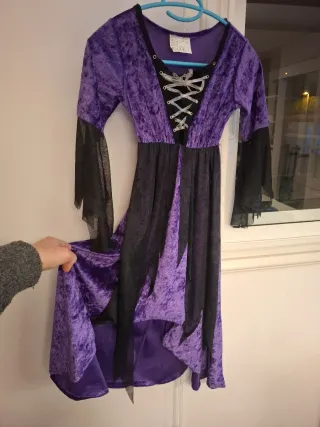 Disfraz Halloween Morado Negro 6/7 años