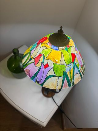 Lámpara Tiffany Vidrio Multicolor