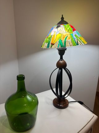 Lámpara Tiffany Vidrio Multicolor