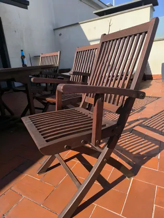 Mesa 6 Sillas Terraza Teca