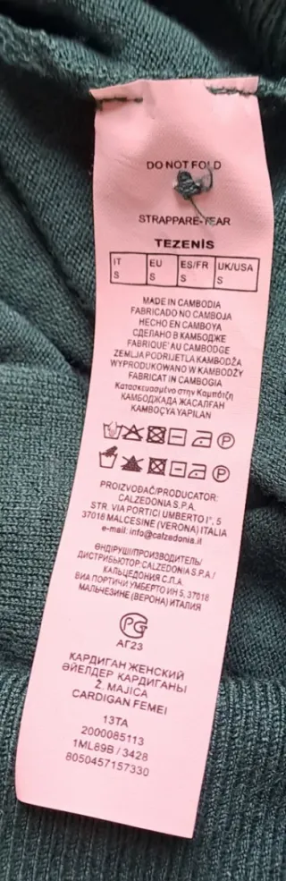Cardigan Tezenis verde taglia S