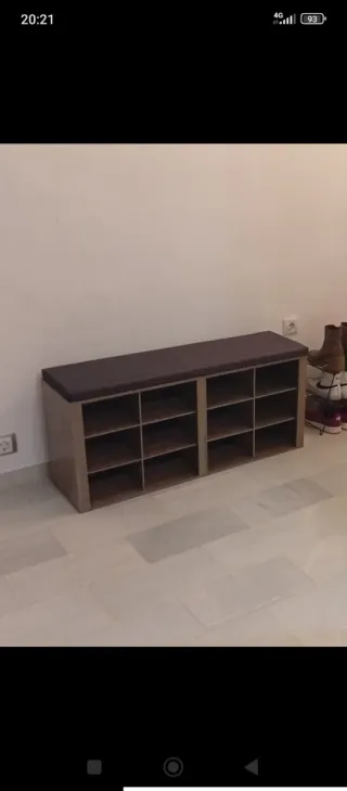 Zapatero con banco y 12 compartimentos