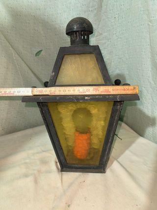 Farol de pared antiguo metal y cristal