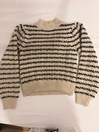 Jersey de rayas beige y negro