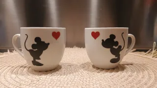 2 Tazzine Minnie e Topolino Cuore