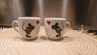 2 Tazzine Minnie e Topolino Cuore