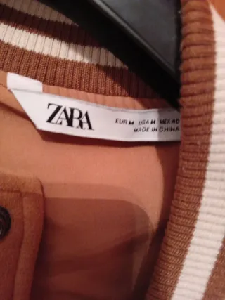 Chaqueta Zara Bomber Beige Talla M