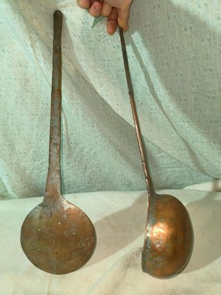 Cucharón y espumadera de cobre