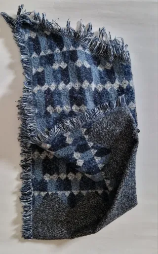 Sciarpa donna grande blu e argento