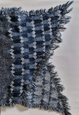 Sciarpa donna grande blu e argento