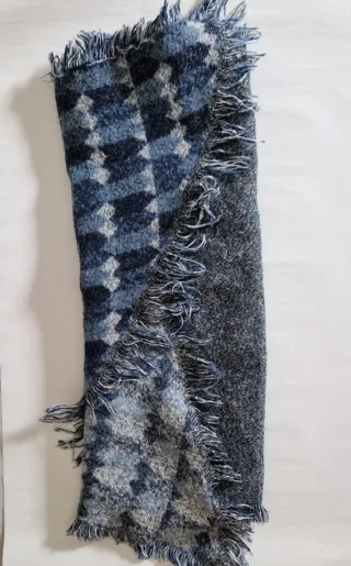 Sciarpa donna grande blu e argento