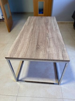 Mesa baja de centro madera y metal