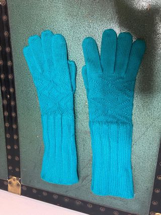 Guanti in lana turchese