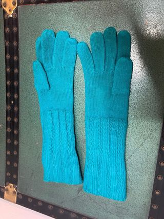 Guanti in lana turchese