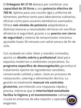 Orbegozo MI 2118 Microondas 20L 700W