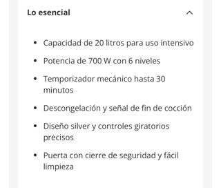 Orbegozo MI 2118 Microondas 20L 700W