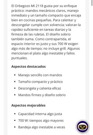 Orbegozo MI 2118 Microondas 20L 700W