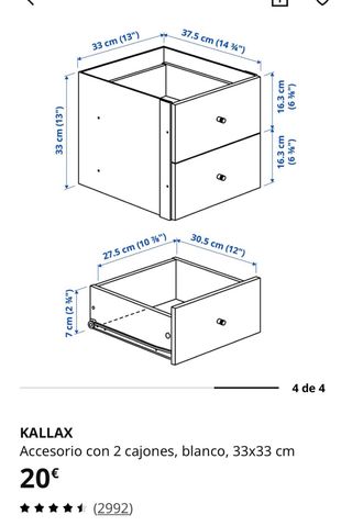 Estantería KALLAX blanca 147x147 cm