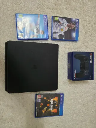 Consola PS4 Slim 1TB Negra + Juegos y Mando