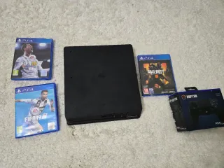 Consola PS4 Slim 1TB Negra + Juegos y Mando