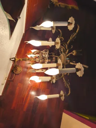 Lámpara de techo de bronce antigua